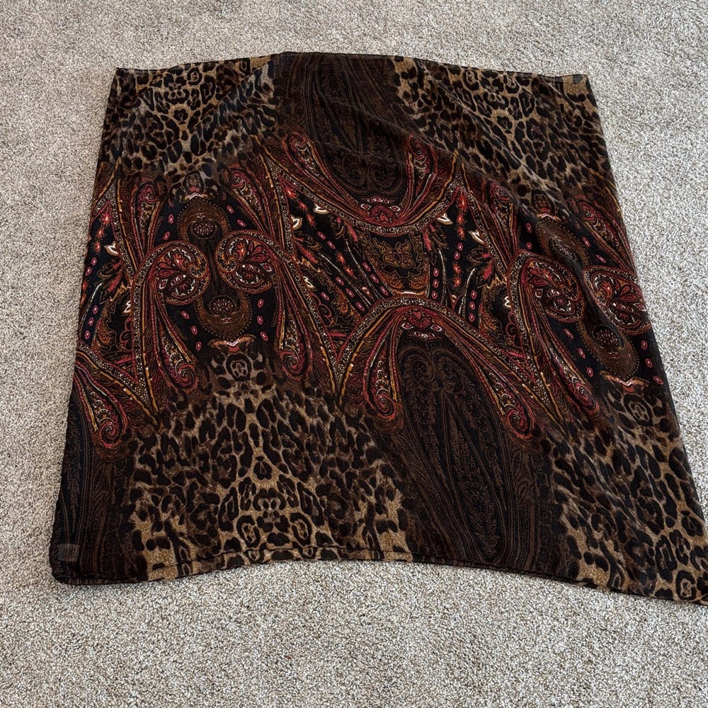 Leopard and Paisley Print Infinity Scarf